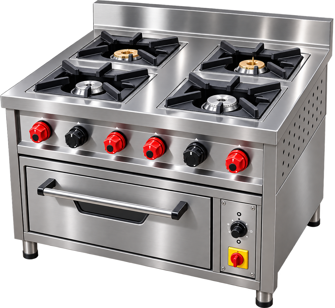 4 burner with oven - Commercial Kitchen Equipment by Kalam Kitchen Equipments