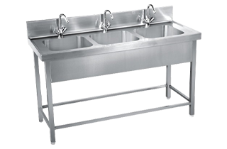 Three Sink Unit - Commercial Kitchen Equipment by Kalam Kitchen Equipments