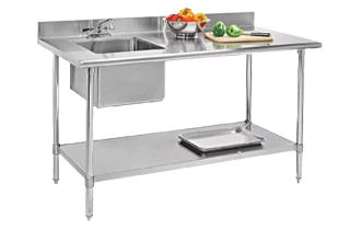 Work table with sink - Commercial Kitchen Equipment by Kalam Kitchen Equipments